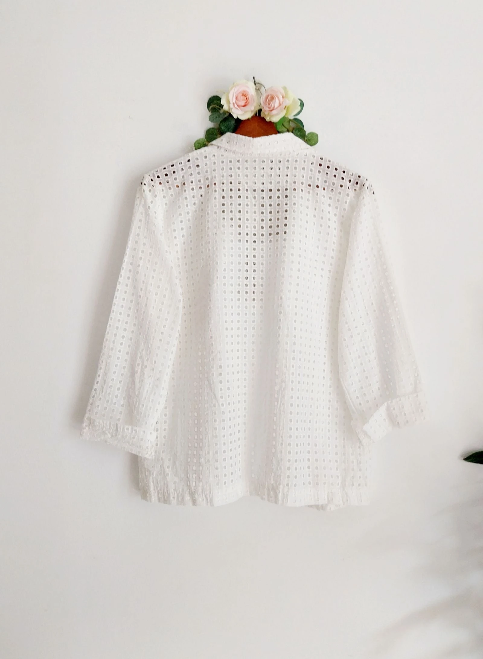 Chaqueta bohemia blanca ajourada 100% algodón Talla 40 Victoria – photo 10